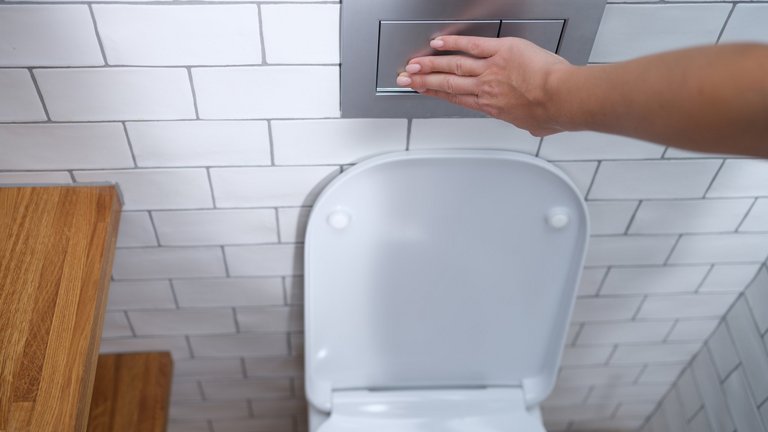 Toilet skylles ud